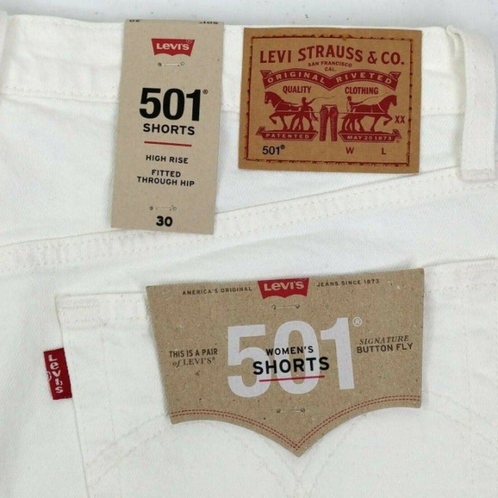 Levi's Women's 501 Cut Off Shorts Size 30 Off Whit - Picture 9 of 11